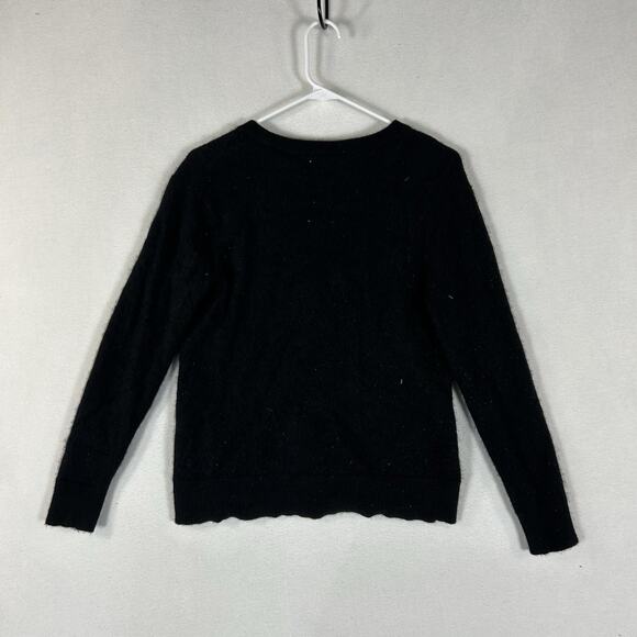 Charter Club Cashmere Cardigan Sweater V-neck Womens Large Black Casual FLAWED - Picture 5 of 9